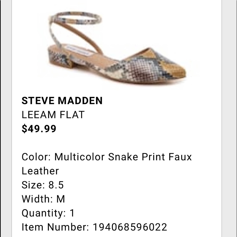 Steve Madden snakeskin print flats